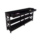 60 Oxford 2 Drawer Console Table with Shelves - Breighton Home