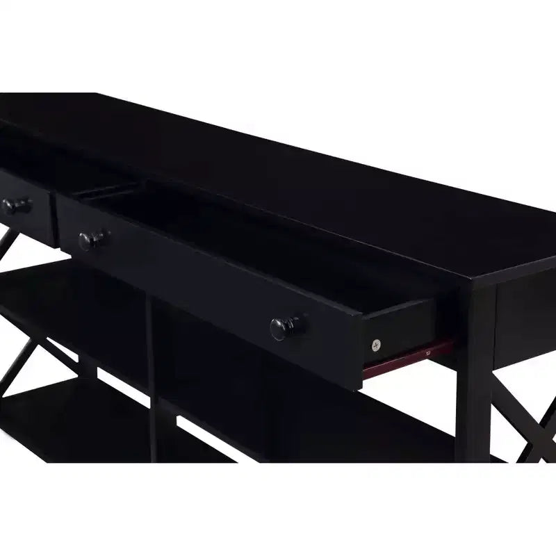 60 Oxford 2 Drawer Console Table with Shelves - Breighton Home