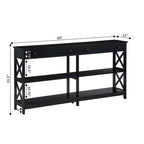 60 Oxford 2 Drawer Console Table with Shelves - Breighton Home