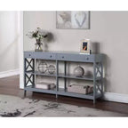 60 Oxford 2 Drawer Console Table with Shelves - Breighton Home
