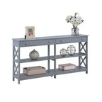 60 Oxford 2 Drawer Console Table with Shelves - Breighton Home