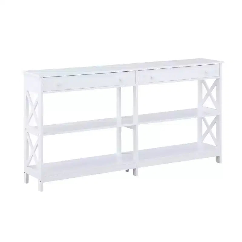 Tavolo console a 2 cassetti con ripiani Oxford 60 - Breighton Home