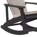 Flash Furniture Savannah Set di 2 Sedie a Dondolo Adirondack in Legno di Poliresina per Tutte le Stagioni con Cuscini per Terrazzo, Portico e Patio