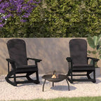 Flash Furniture Savannah Set di 2 Sedie a Dondolo Adirondack in Legno di Poliresina per Tutte le Stagioni con Cuscini per Terrazzo, Portico e Patio