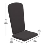 Flash Furniture Savannah Set di 2 Sedie a Dondolo Adirondack in Legno di Poliresina per Tutte le Stagioni con Cuscini per Terrazzo, Portico e Patio