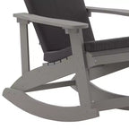 Flash Furniture Savannah Set di 2 Sedie a Dondolo Adirondack in Legno di Poliresina per Tutte le Stagioni con Cuscini per Terrazzo, Portico e Patio