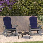 Flash Furniture Savannah Set di 2 Sedie a Dondolo Adirondack in Legno di Poliresina per Tutte le Stagioni con Cuscini per Terrazzo, Portico e Patio