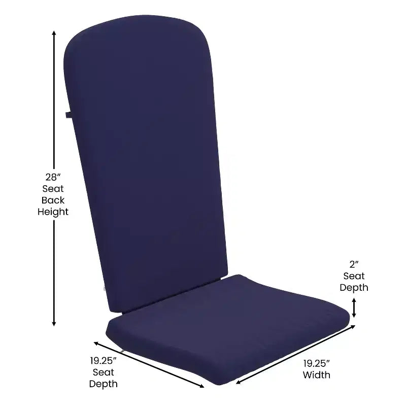 Flash Furniture Savannah Set di 2 Sedie a Dondolo Adirondack in Legno di Poliresina per Tutte le Stagioni con Cuscini per Terrazzo, Portico e Patio