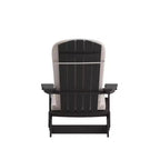 Flash Furniture Charlestown Set of 2 All-Weather Poly Resin Indoor/Outdoor Folding Adirondack Chairs with Cushions for Deck, Porch, and Patio