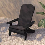 Flash Furniture Charlestown Set of 2 All-Weather Poly Resin Indoor/Outdoor Folding Adirondack Chairs with Cushions for Deck, Porch, and Patio