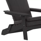 Flash Furniture Charlestown Set of 2 All-Weather Poly Resin Indoor/Outdoor Folding Adirondack Chairs with Cushions for Deck, Porch, and Patio