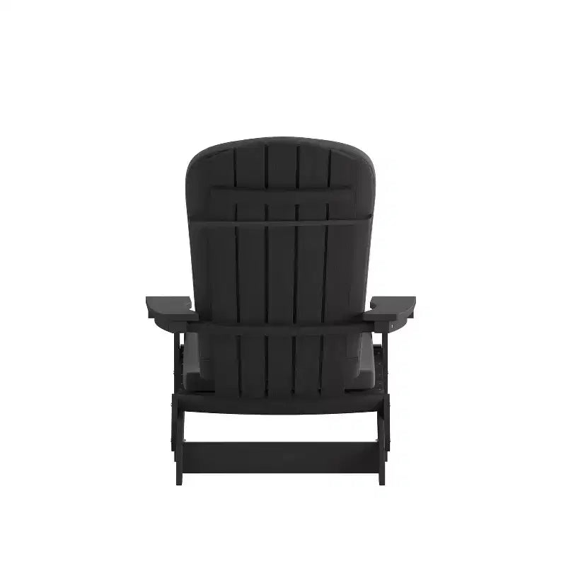 Flash Furniture Charlestown Set of 2 All-Weather Poly Resin Indoor/Outdoor Folding Adirondack Chairs with Cushions for Deck, Porch, and Patio