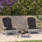 Flash Furniture Charlestown Set of 2 All-Weather Poly Resin Indoor/Outdoor Folding Adirondack Chairs with Cushions for Deck, Porch, and Patio