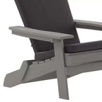Flash Furniture Charlestown Set of 2 All-Weather Poly Resin Indoor/Outdoor Folding Adirondack Chairs with Cushions for Deck, Porch, and Patio