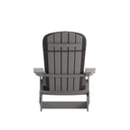 Flash Furniture Charlestown Set of 2 All-Weather Poly Resin Indoor/Outdoor Folding Adirondack Chairs with Cushions for Deck, Porch, and Patio