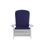 Flash Furniture Charlestown Set of 2 All-Weather Poly Resin Indoor/Outdoor Folding Adirondack Chairs with Cushions for Deck, Porch, and Patio