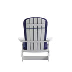 Flash Furniture Charlestown Set of 2 All-Weather Poly Resin Indoor/Outdoor Folding Adirondack Chairs with Cushions for Deck, Porch, and Patio