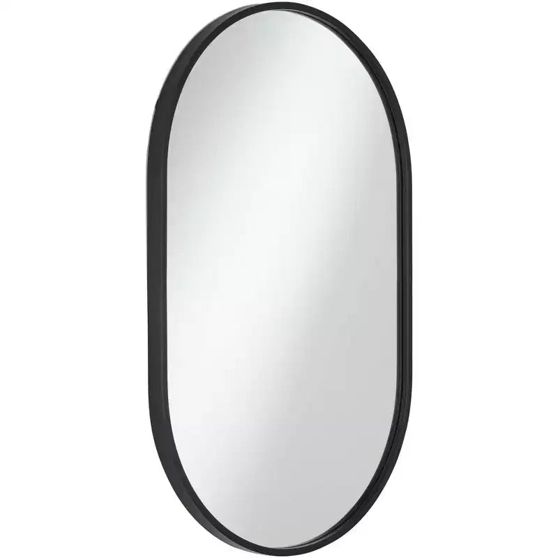 Specchio Decorativo da Parete Uttermost Rapido Ovale per Vanity con Cornice in Ferro Nero Opaco Moderno 24 Largo per Bagno Camera da Letto Soggiorno Ufficio Casa Ingresso