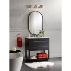 Specchio Decorativo da Parete Uttermost Rapido Ovale per Vanity con Cornice in Ferro Nero Opaco Moderno 24 Largo per Bagno Camera da Letto Soggiorno Ufficio Casa Ingresso