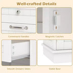 Costway Wooden Kitchen Trash Cabinet Tilt Out Bin Holder w/ Drawer & Storage Shelf Black/White/Coffee/Gray