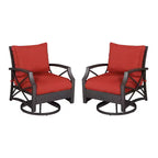 Set di 2 sedie da esterno girevoli in rattan di Kinger Home con struttura in alluminio pressofuso grigio