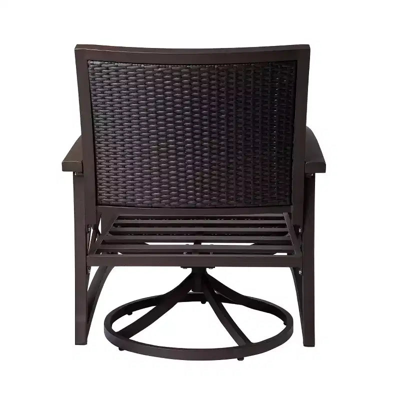 Set di 2 sedie da esterno girevoli in rattan di Kinger Home con struttura in alluminio pressofuso grigio