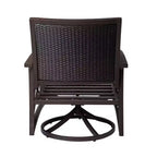 Set di 2 sedie da esterno girevoli in rattan di Kinger Home con struttura in alluminio pressofuso grigio