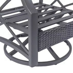 Set di 2 sedie da esterno girevoli in rattan di Kinger Home con struttura in alluminio pressofuso grigio