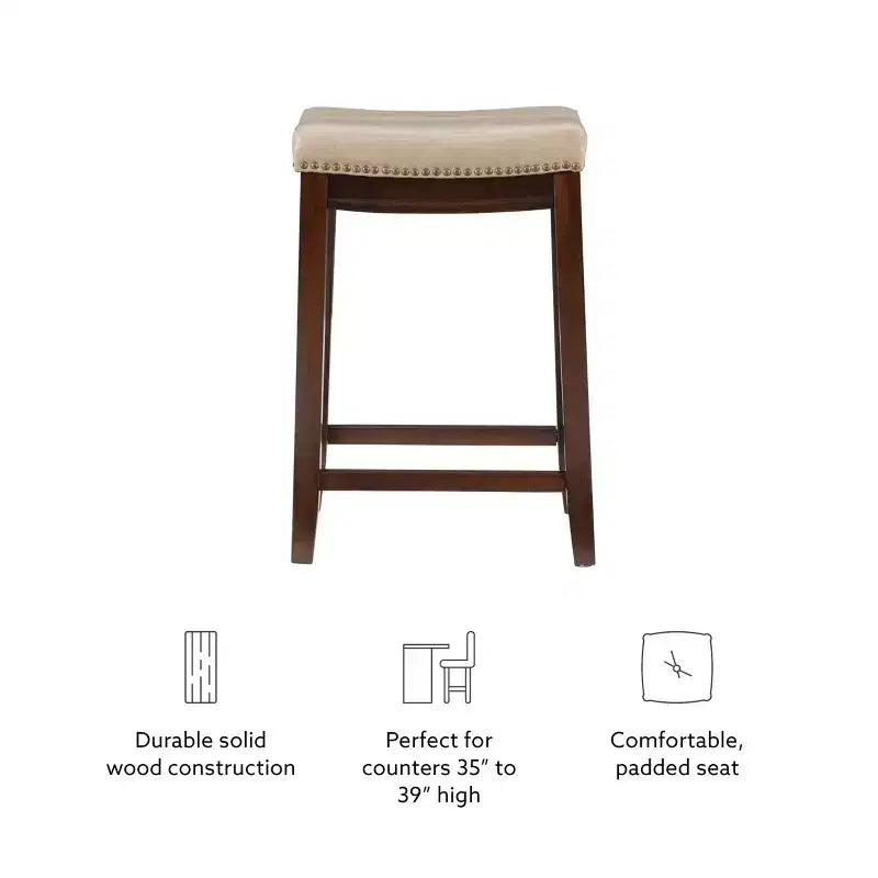 Set of 2 Claridge Counter Height Barstools - Linon