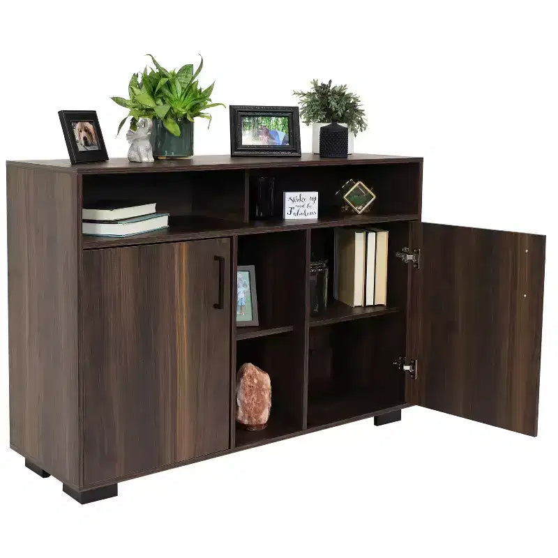 Sunnydaze Indoor Anthony Sideboard Storage Buffet Cabinet with Shelves - 48.5