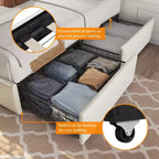 Yaheetech Upholstered Faux Leather Bed Frame with Adjustable Headboard