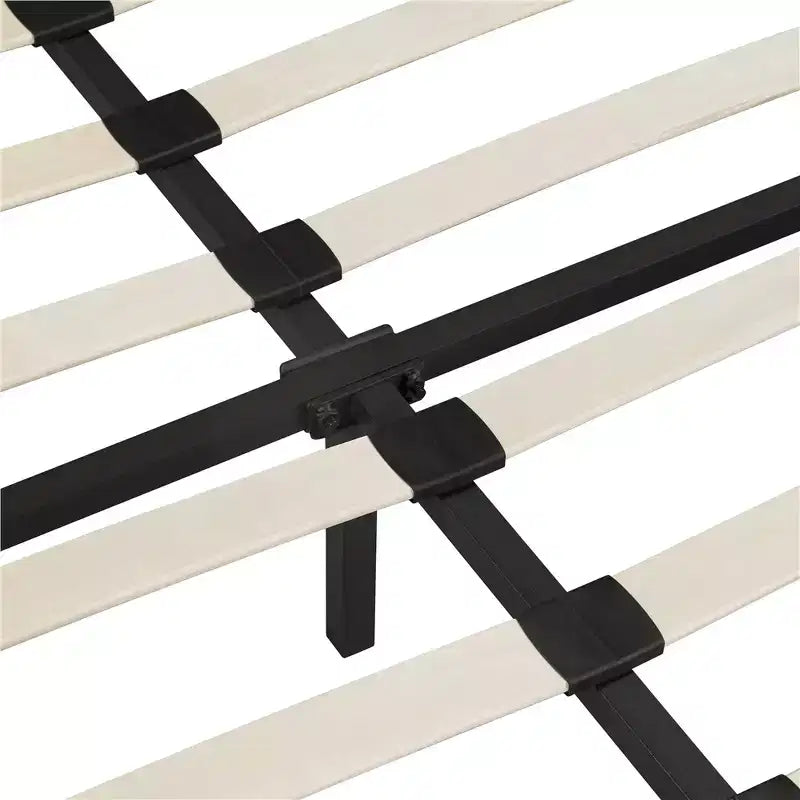 Yaheetech Upholstered Faux Leather Bed Frame with Adjustable Headboard