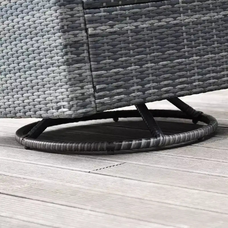 Outsunny Sedia a Dondolo Girevole da Esterno, Sedia da Pranzo in Rattan PE, Dondolo da Giardino Girevole a 360 Gradi con Cuscini, Acciaio