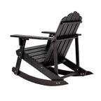 Kiawah Outdoor Patio Classic Acacia Wood Adirondack Rocking Chair -JONATHAN Y