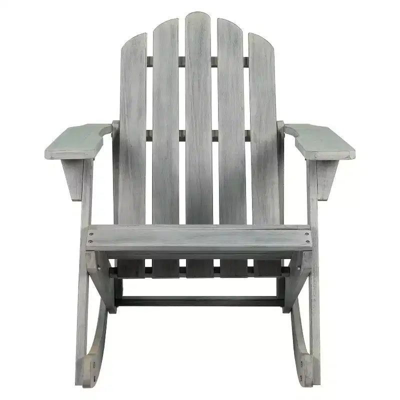 Kiawah Outdoor Patio Classic Acacia Wood Adirondack Rocking Chair -JONATHAN Y