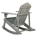 Kiawah Outdoor Patio Classic Acacia Wood Adirondack Rocking Chair -JONATHAN Y