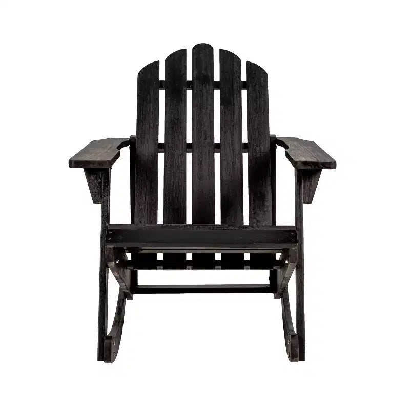 Kiawah Outdoor Patio Classic Acacia Wood Adirondack Rocking Chair -JONATHAN Y