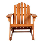 Kiawah Outdoor Patio Classic Acacia Wood Adirondack Rocking Chair -JONATHAN Y