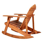Kiawah Outdoor Patio Classic Acacia Wood Adirondack Rocking Chair -JONATHAN Y