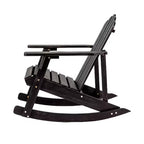 Kiawah Outdoor Patio Classic Acacia Wood Adirondack Rocking Chair -JONATHAN Y