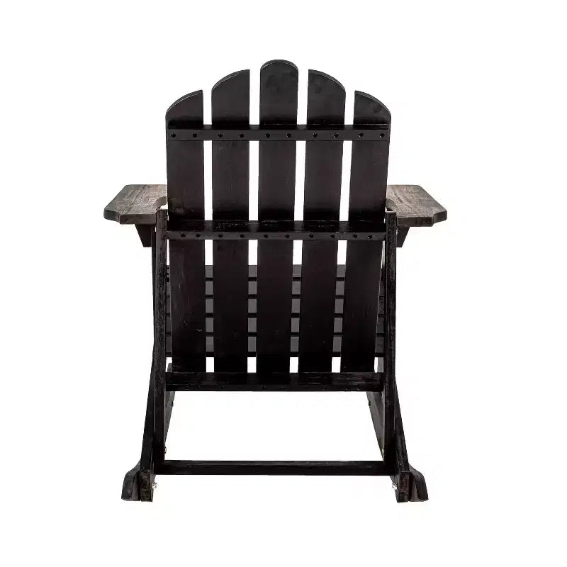 Kiawah Outdoor Patio Classic Acacia Wood Adirondack Rocking Chair -JONATHAN Y