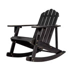 Kiawah Outdoor Patio Classic Acacia Wood Adirondack Rocking Chair -JONATHAN Y