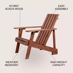 Irving Outdoor Patio Modern Acacia Wood Adirondack Chair - JONATHAN Y