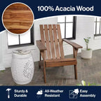 Irving Outdoor Patio Modern Acacia Wood Adirondack Chair - JONATHAN Y