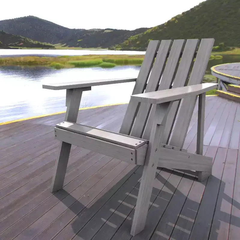 Irving Outdoor Patio Modern Acacia Wood Adirondack Chair - JONATHAN Y