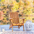 Irving Outdoor Patio Modern Acacia Wood Adirondack Chair - JONATHAN Y