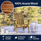 Irving Outdoor Patio Modern Acacia Wood Adirondack Chair - JONATHAN Y