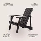 Irving Outdoor Patio Modern Acacia Wood Adirondack Chair - JONATHAN Y