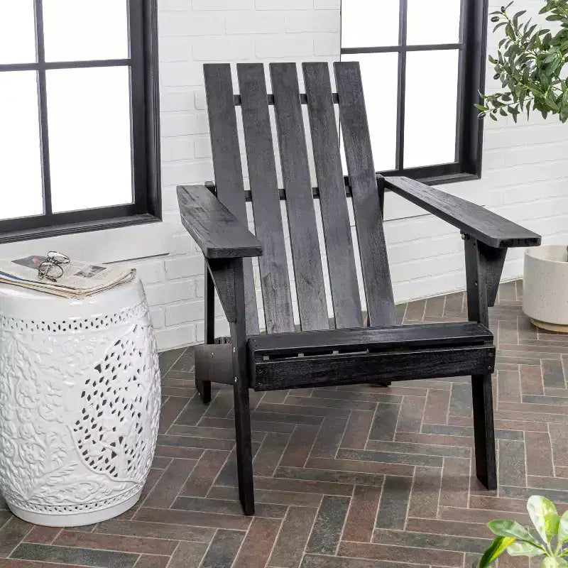 Irving Outdoor Patio Modern Acacia Wood Adirondack Chair - JONATHAN Y