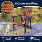 Westport Outdoor Patio Traditional Acacia Wood Adirondack Chair - JONATHAN Y